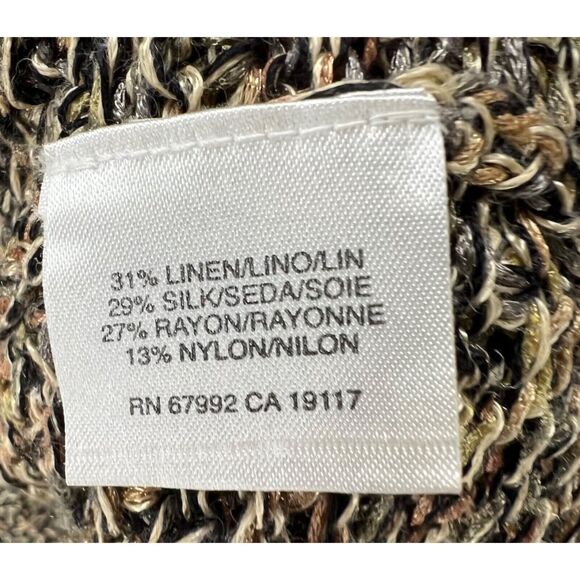 Sigrid Olsen Cardigan Sweater L Multicolor Silk Blend Open Front Hand Knitted - Picture 13 of 16